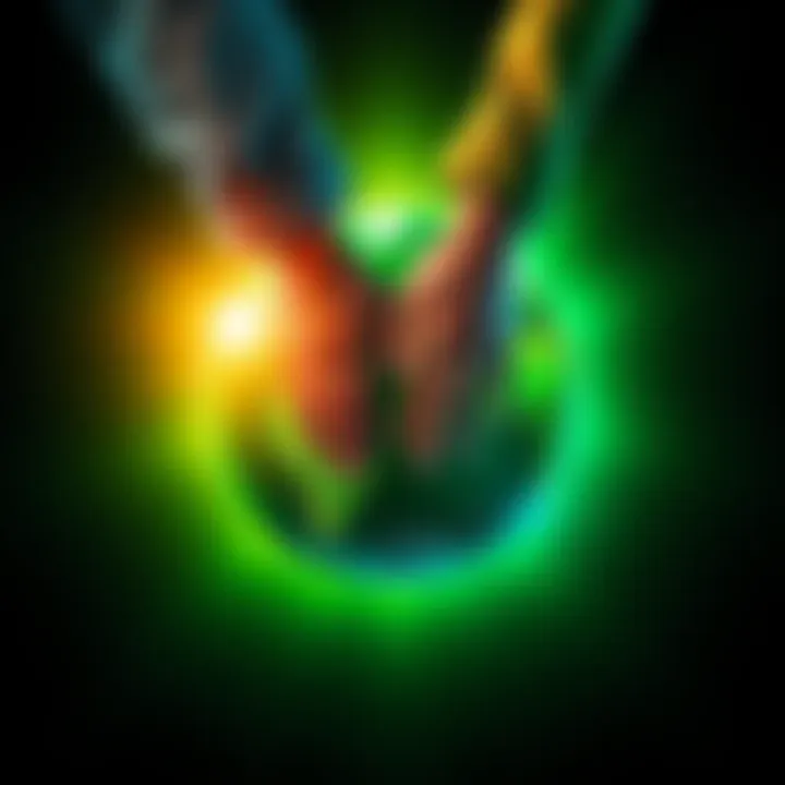 A graphic showing hands joining together over a green globe, symbolizing community and collaboration for PlanetWatchers.