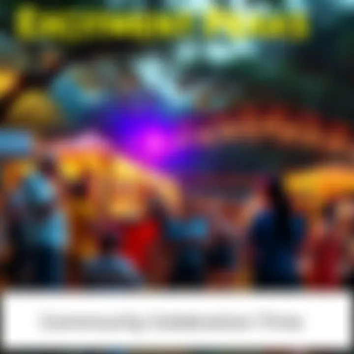 People gathered in a park, enjoying food and music during a community celebration.