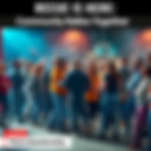 Group of people coming together to support each other in a community event, showcasing unity and collaboration.