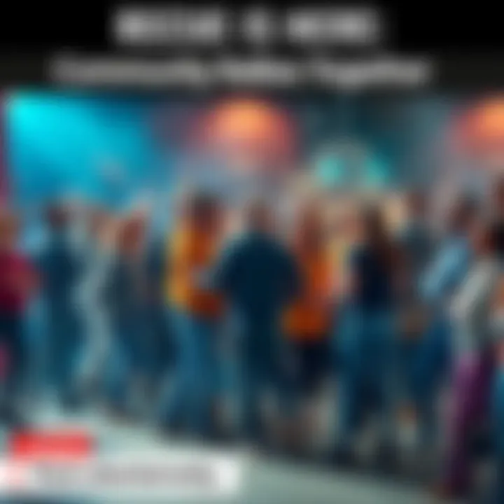 Group of people coming together to support each other in a community event, showcasing unity and collaboration.