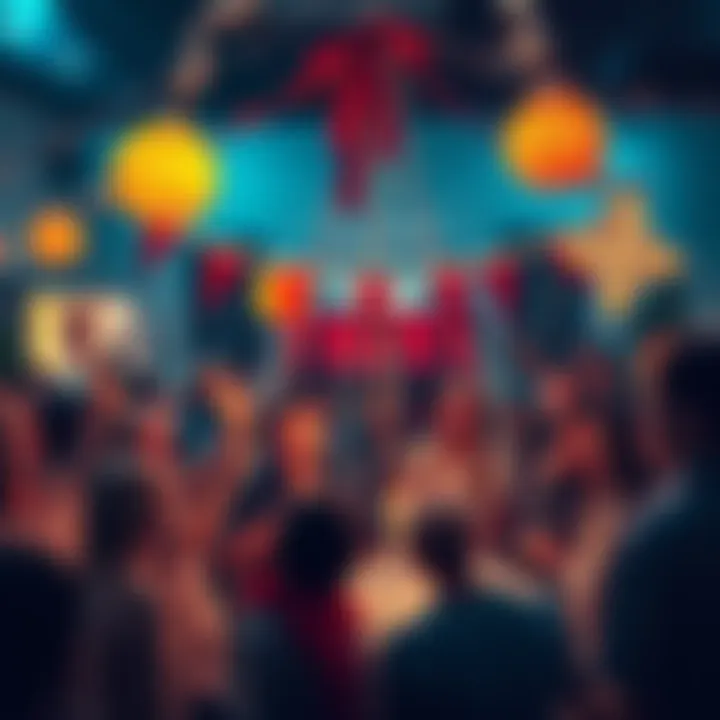 Celebrating Community Growth at Trezor A festive gathering with people celebrating one year of growth at Trezor, with decorations and smiles all around.