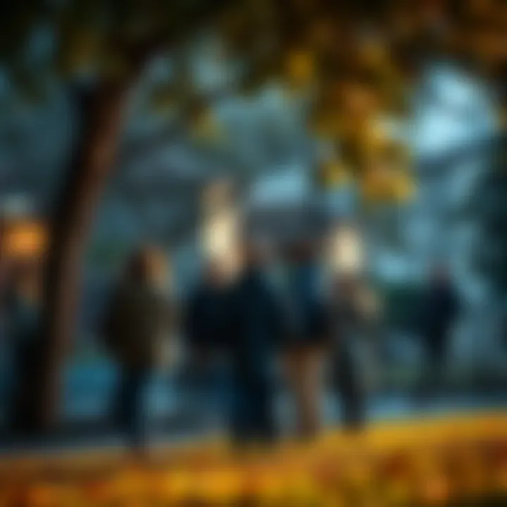 Residents gather in a park, expressing concern after a recent traumatic event in their neighborhood.