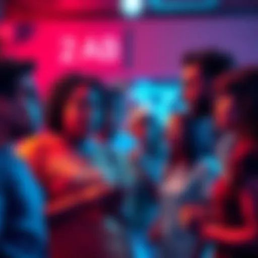 A group of people discussing and expressing their opinions about the pulled 2 AB advertisement, showing a mix of emotions such as anger and confusion.