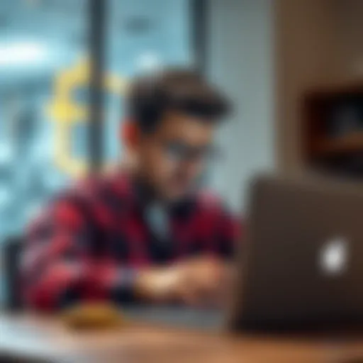 An Australian investor appears stressed while checking a Bitcoin wallet on a laptop, reflecting challenges of owning cryptocurrency.