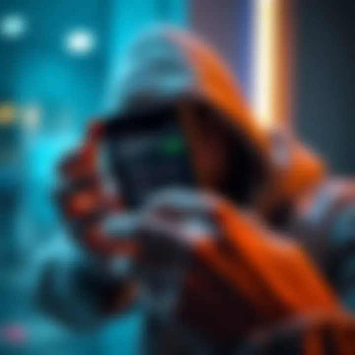A person examining a smartphone with transaction alerts related to cryptocurrency dust attacks on the screen
