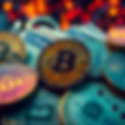 A close-up of digital coins representing confiscation-resistant money, symbolizing financial security and independence.