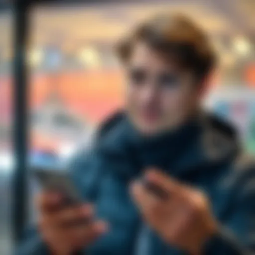 Individual holding a smartphone with a puzzled expression, indicating uncertainty about a message received