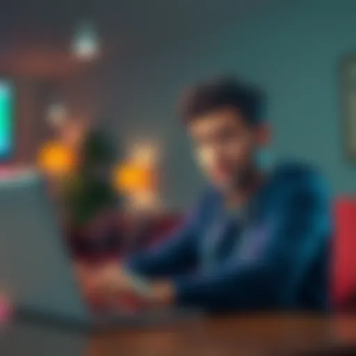A person looking at their bank account on a laptop, showing confusion about a delayed cash withdrawal.