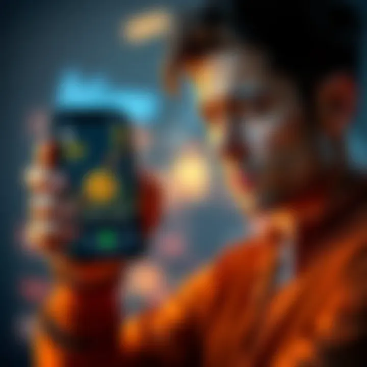 Man looking at a smartphone confused about crypto A confused person is looking at their smartphone displaying a crypto trading app, indicating frustration over buying the wrong SOL token.