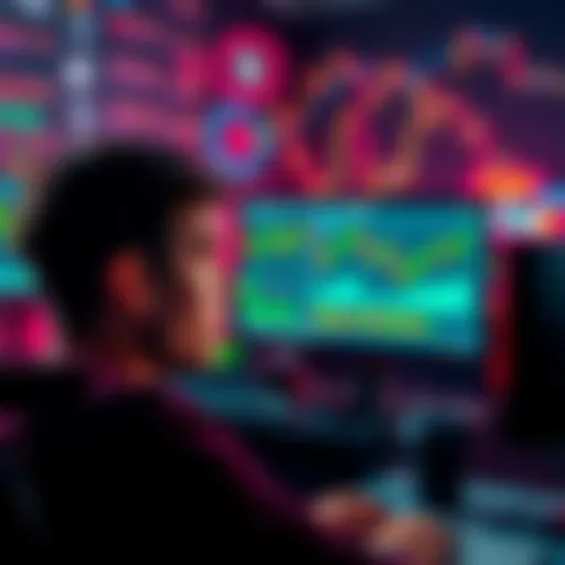 A person looking puzzled at a computer screen with cryptocurrency charts and discussions about ETFs in a lively forum setting.