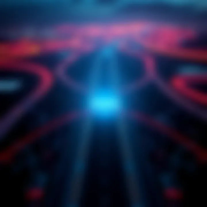 A graphic showing multiple roads converging towards a central point labeled 'Hedera', symbolizing its connections in blockchain technology.