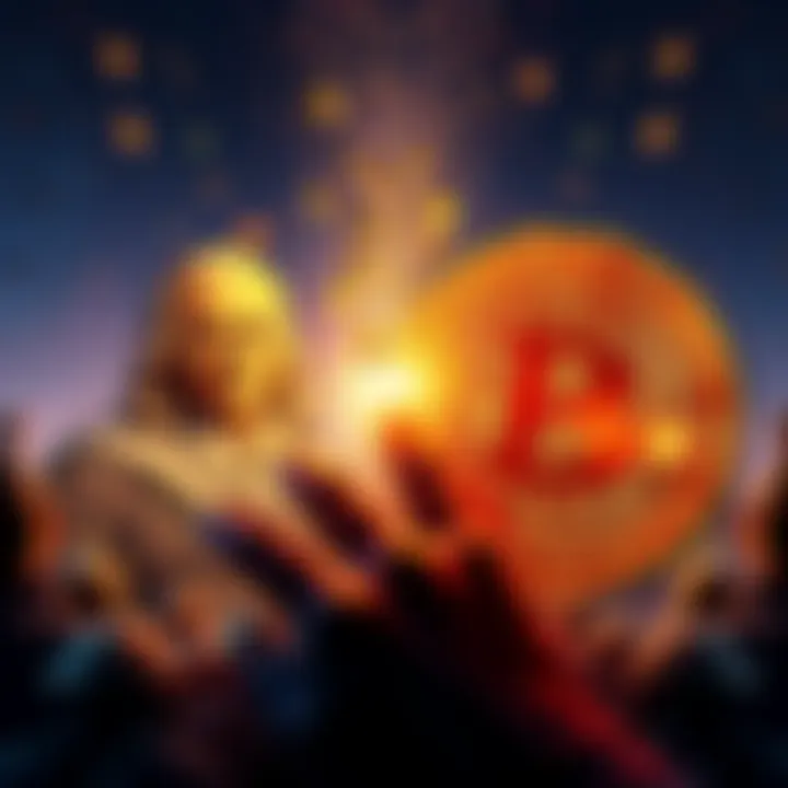 A visual representation showing 60 million millionaires on one side and 21 million Bitcoin on the other side, illustrating the wealth gap.