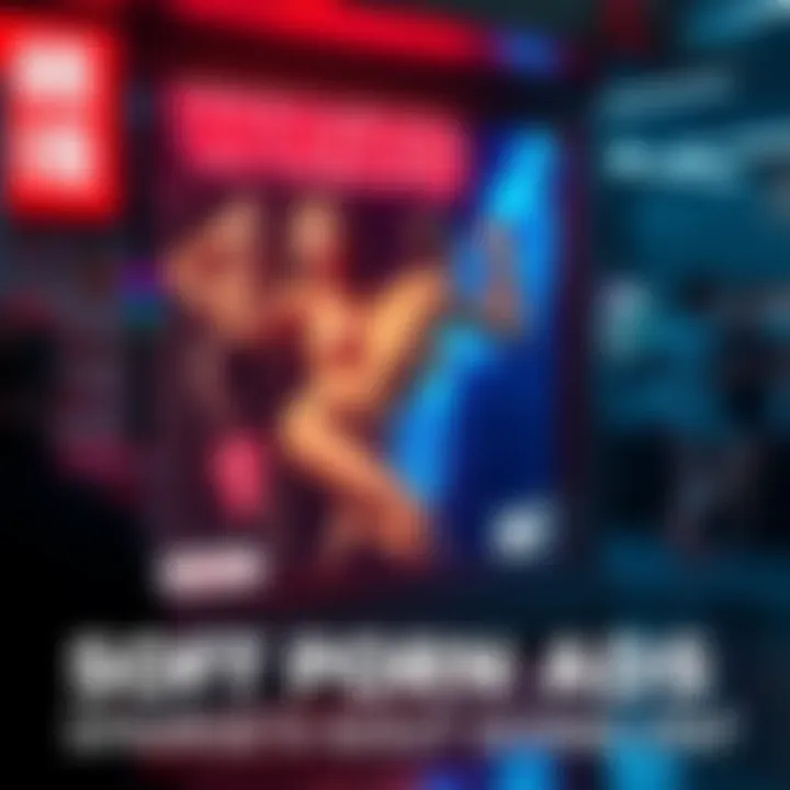 An advertisement displaying nudity and simulated sexual acts, causing public outrage.