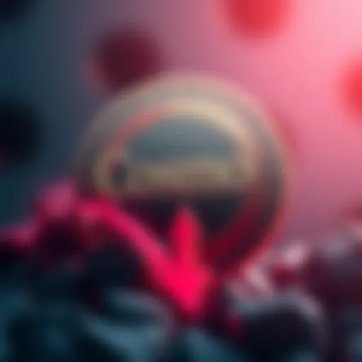 A visual representation of a digital coin with the word 'Cosmo' fading and a downward arrow, symbolizing its value drop due to inflation.