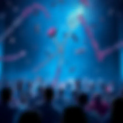 A visual representation of the collapse of the Cosmos blockchain project, showing broken chains and a distressed community reacting to the news.