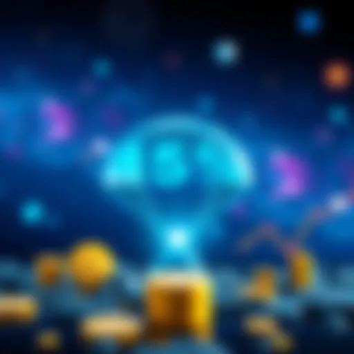 A graphic showing a 15% reward symbol with a galaxy background and investment icons like coins and graphs.