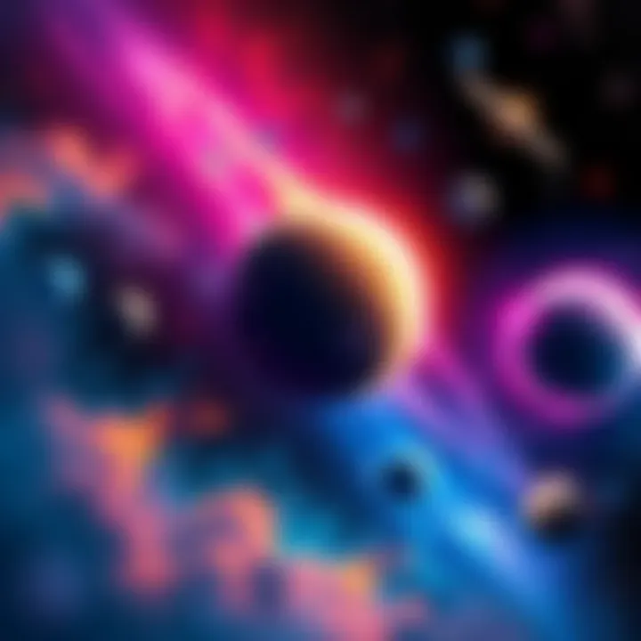 A colorful poster featuring stars, galaxies, and planets, representing the Cosmos series shows.