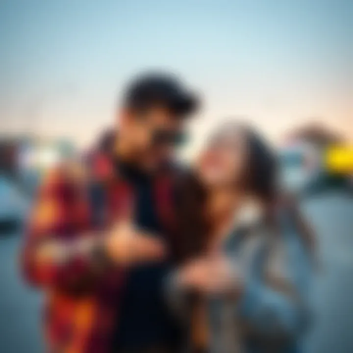 A young couple joyfully engaging in a shared activity, symbolizing connection in modern relationships