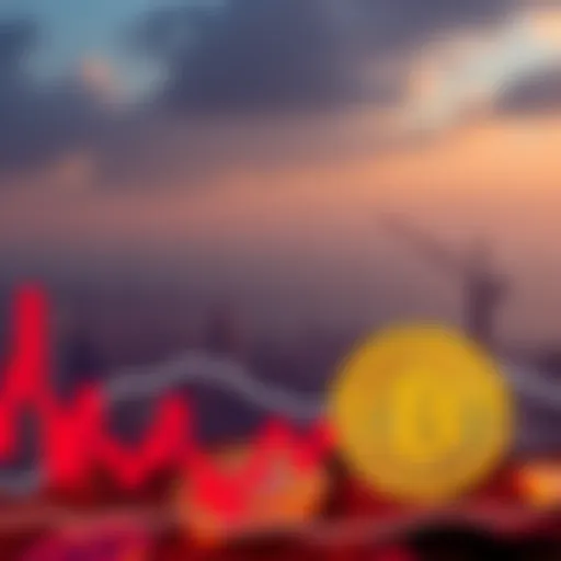 Graph showing rise in Consumer Price Index to 4.2%, background of closed Strait of Hormuz and Bitcoin logo with downward trend