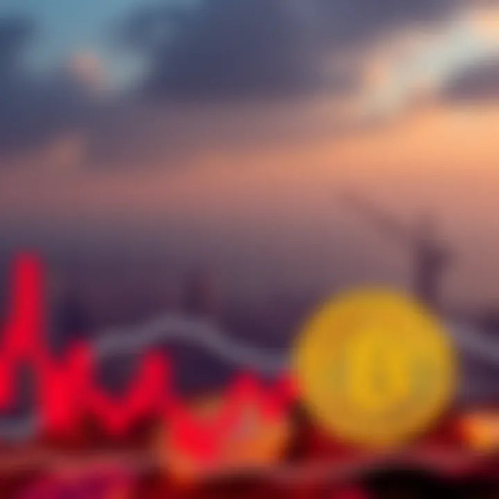 Graph showing rise in Consumer Price Index to 4.2%, background of closed Strait of Hormuz and Bitcoin logo with downward trend