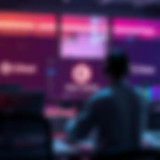 A designer uses Chat GPT on a computer to create logo designs, showcasing the fusion of technology and creativity in branding.