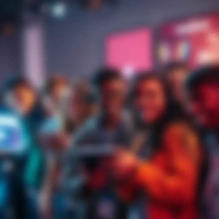 A group of people engaging in various creative challenges, showcasing their projects and ideas with enthusiasm.