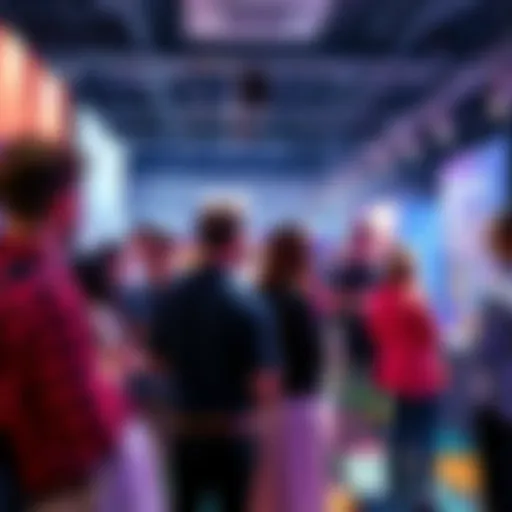 A group of people engaging and networking creatively at a conference without booths