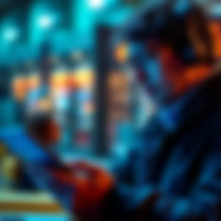A person looks at their credit card statement while holding a phone, thinking about a disputed charge.