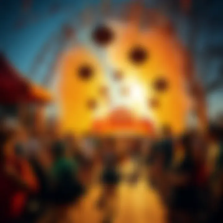 A vibrant celebration scene for CRO UPtober with people enjoying activities and festivities.