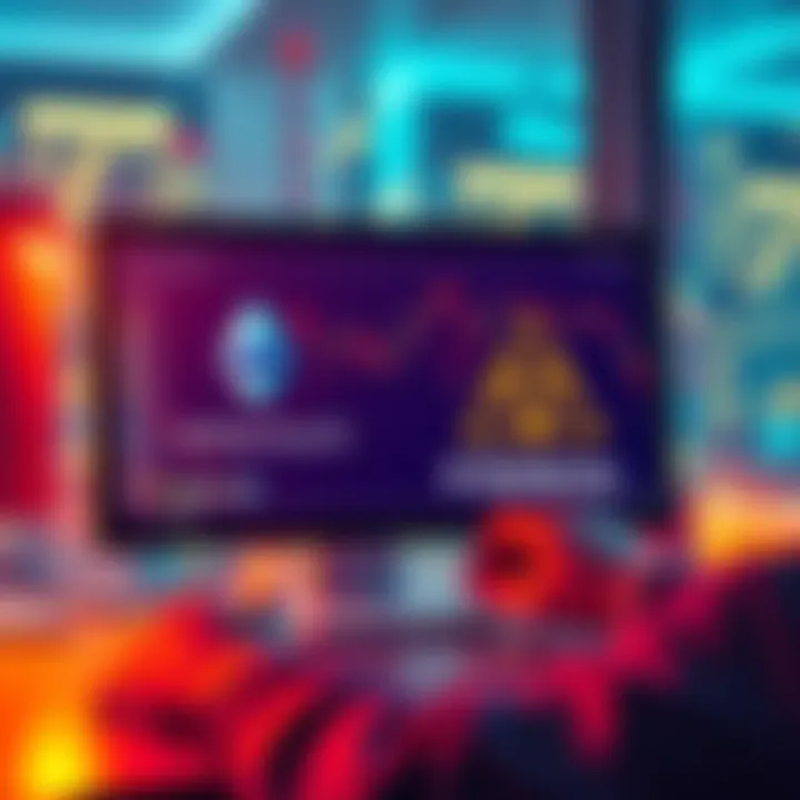 Cross-Chain DEXs for Ethereum and Solana Graphic showing a person using a computer to swap cryptocurrencies between Ethereum and Solana on decentralized exchanges