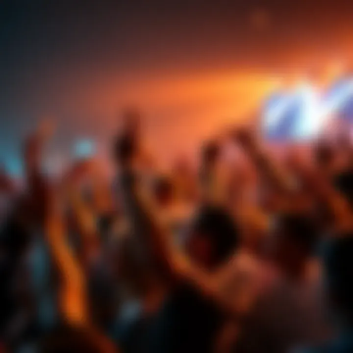 People cheering and celebrating new developments and events, filled with excitement and anticipation.