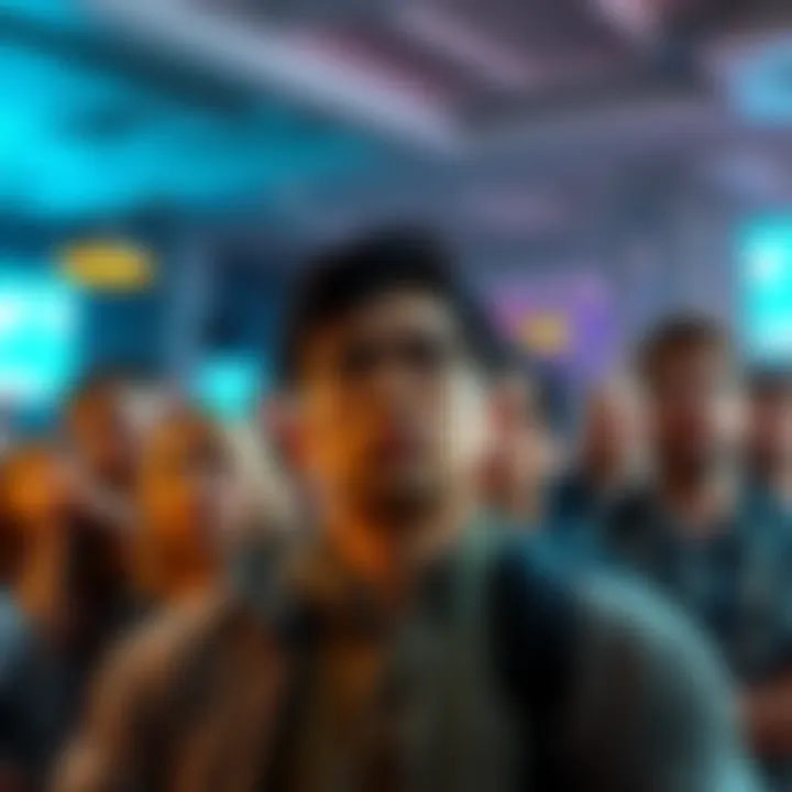 A group of people appears confused and disinterested, discussing a recent announcement that lacks excitement.