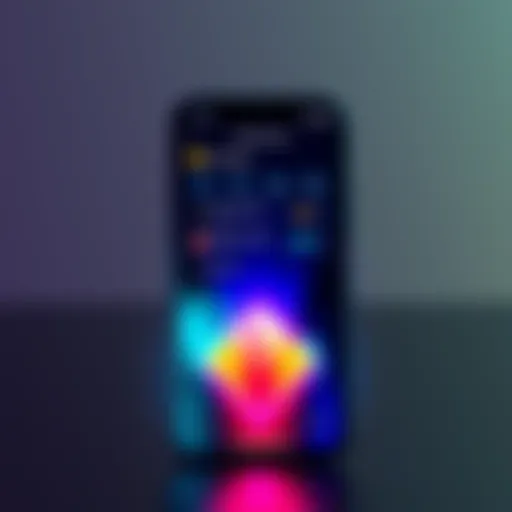 A smartphone displaying the Crucible Labs wallet interface with crypto features and vibrant colors