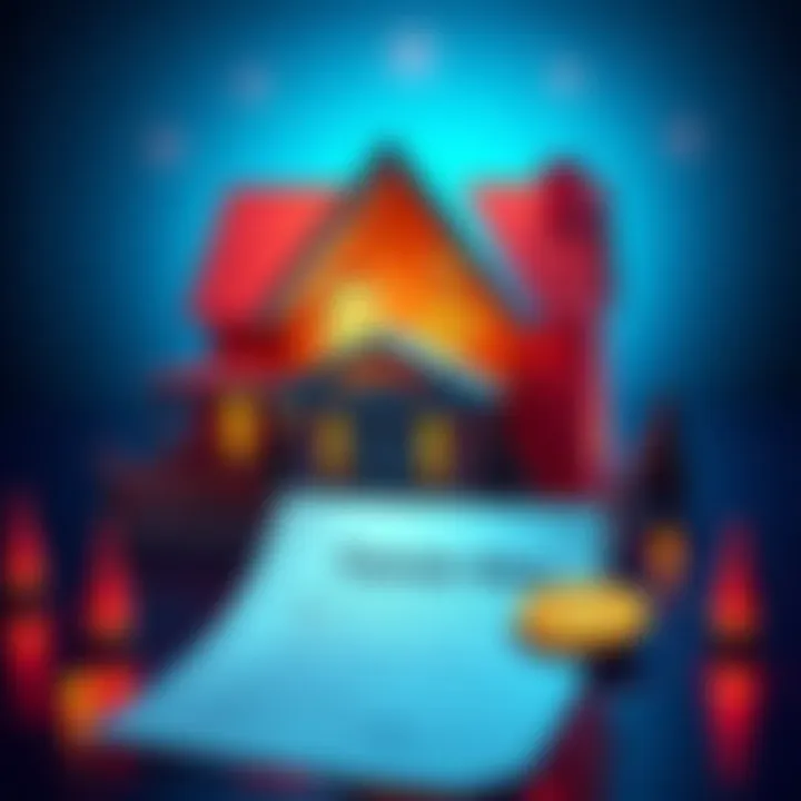 Crypto-Backed Mortgage Concept A house with cryptocurrency symbols and a mortgage document, representing the partnership between Coinbase and Fannie Mae.