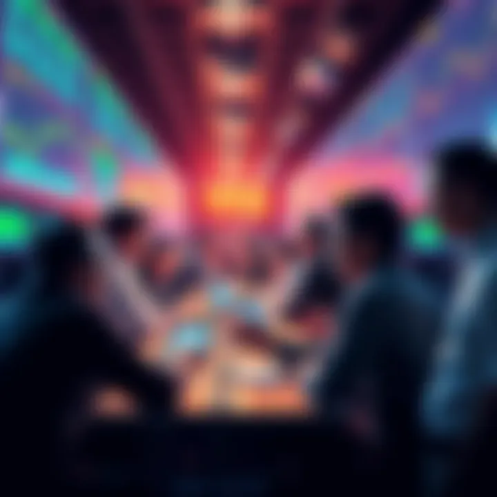 Traders sharing investment strategies in a lively forum setting about BTC and ETH trends as Uptober ends.