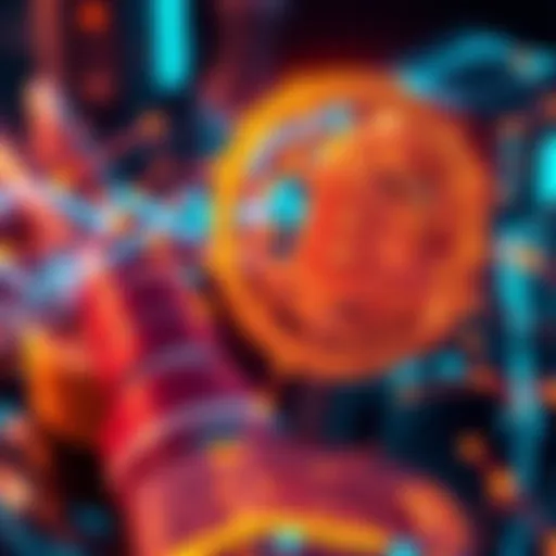 A visual representation of digital currency and AI technology interacting in financial transactions.