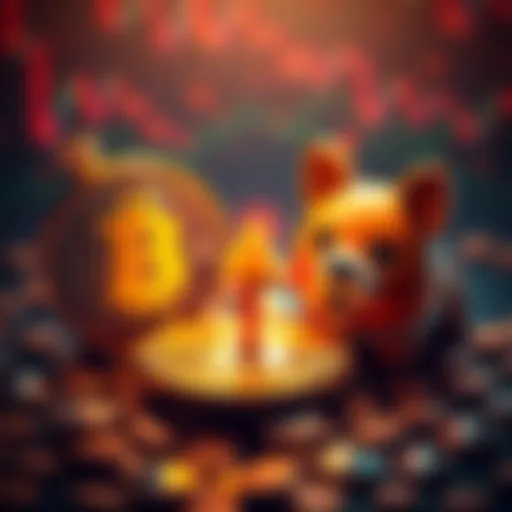 SHIBA INU and PEPE coins with alert symbols representing important updates in the crypto market