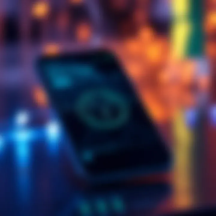 Crypto App Privacy A smartphone displaying a crypto app focused on user privacy, with a lock symbol representing secure transactions.