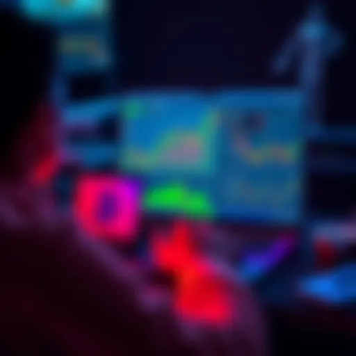 A person learning about cryptocurrency with a laptop, showing digital wallets and market charts on the screen.