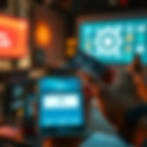 Crypto card for AI payments A person using a crypto card to pay for AI services, showing a smartphone with payment confirmation and various AI tool icons in the background.