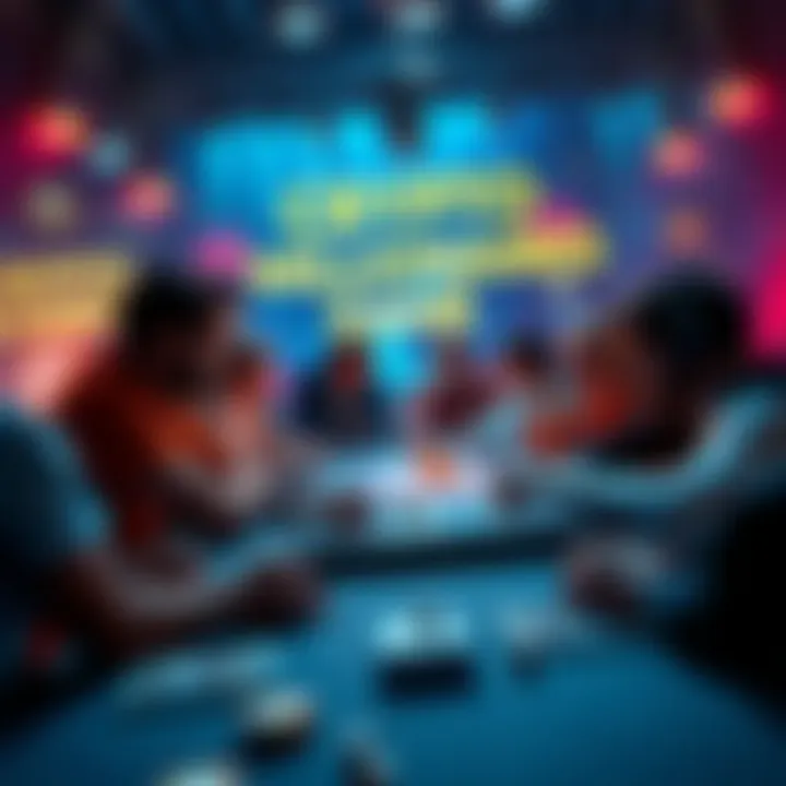 Crypto Card Game Cover Cover of the Crypto Millionaires card game showing players engaged in strategy with crypto-themed cards and game pieces depicting market events and gas fees.