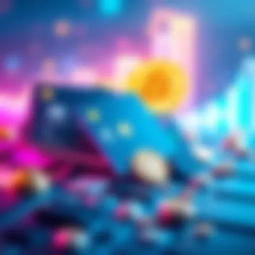 A visual representation of the growing crypto card market, featuring various digital cards and currency symbols, illustrating the rise to $18 billion.