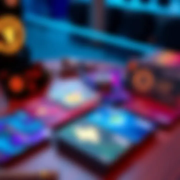 Various cryptocurrency cards displayed on a table, showcasing different designs and features, with a focus on fees and cashback