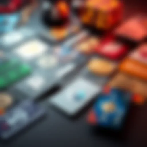 A selection of various crypto cards laid out on a table, showcasing their designs and logos for everyday use.