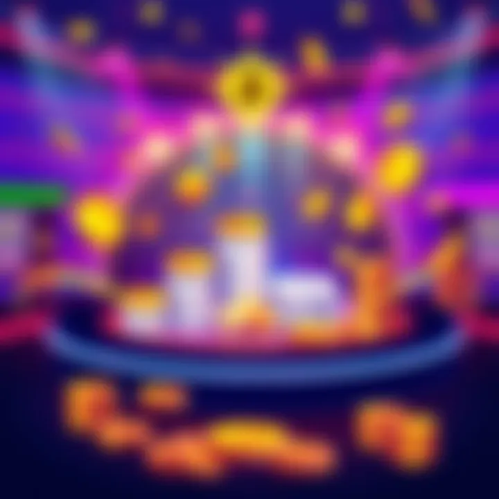 Crypto Casino with Easy Withdrawals A vibrant illustration of a digital casino with symbols of cryptocurrencies and coins, highlighting the concept of easy withdrawals without ID checks.