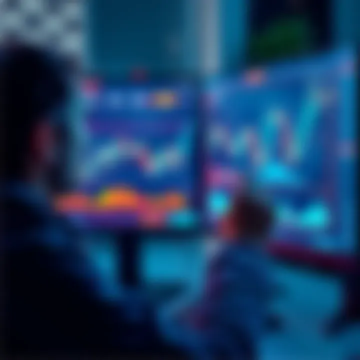 A person looking at multiple crypto charts on a computer screen, considering long-term investment strategies