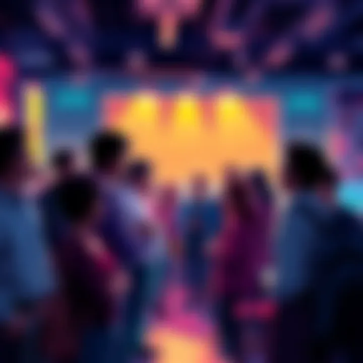 People engaging in lively discussions about cryptocurrency trends and market insights