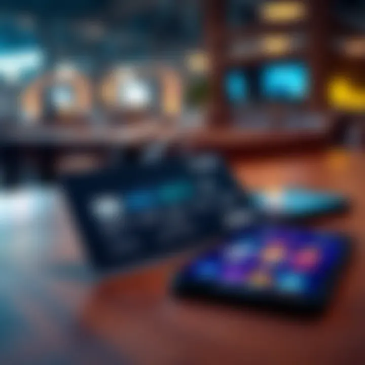 A crypto debit card displayed on a wooden table, highlighting no KYC requirements and fair fees, with a smartphone nearby showing a digital wallet app.