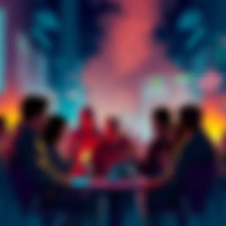 A group of people engaging in a heated discussion about cryptocurrency, highlighting warnings and tips for safe trading.