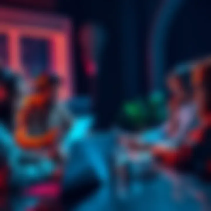 A group of people discussing cryptocurrency with laptops and notes, emphasizing safe trading practices.